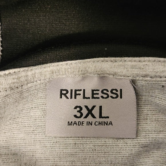 Riflessi Gray Graphic Zip-Up Sweatshirt Sixe 3XL