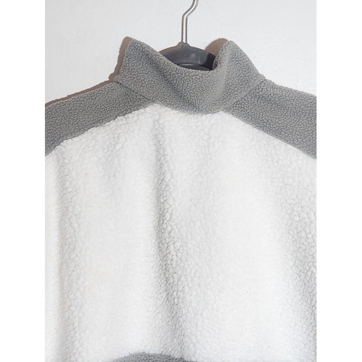 Columbia Gray and White Colorblock Fleece Pullover Size XXL