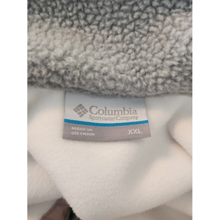 Columbia Gray and White Colorblock Fleece Pullover Size XXL