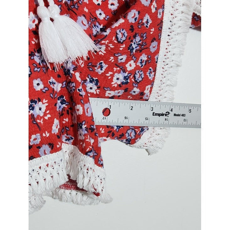 No Boundaries Red Floral Boho Shorts Size XL 15-17 NWT