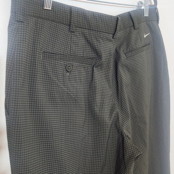 Nike Men's Classic Army Green Check Golf Pants Size 36 X 32 Nike Golf Pants