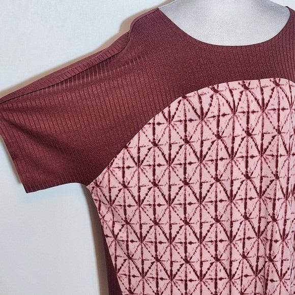 Cato Pink Boho Short Sleeve Top Size 14/16W Cato Live Well Boho Print Top