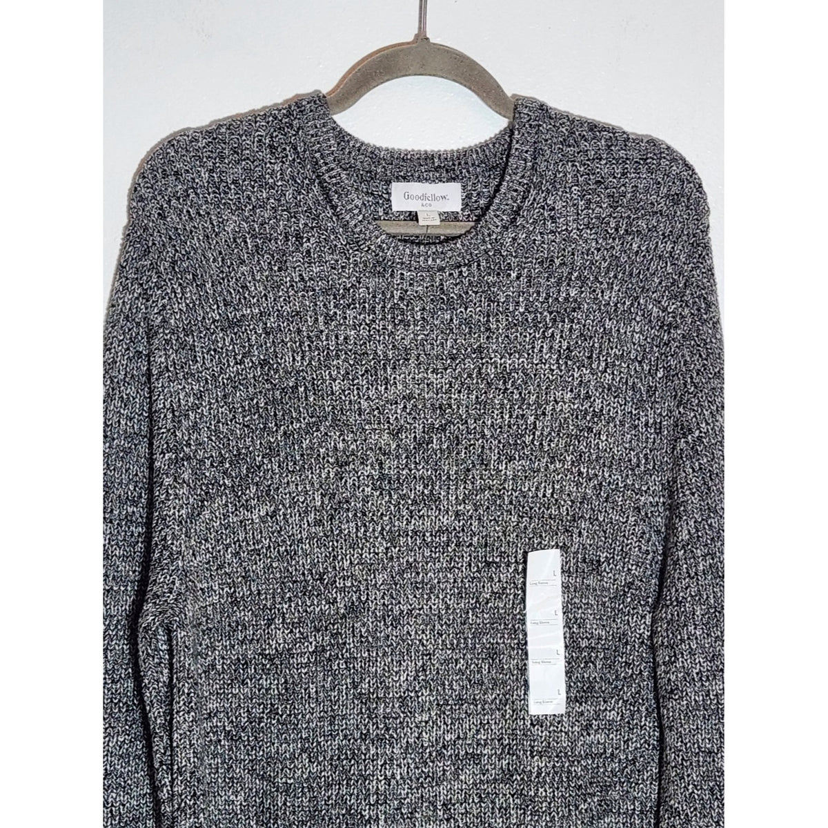 Goodfellow Black Marled Crew Neck Sweater Size Large NWT
