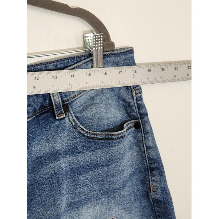 Lane Bryant Denim Shorts with Embroidered Floral Detail Size 16