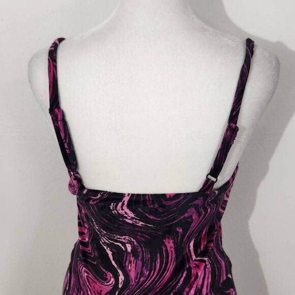 Derek Heart Purple Velvet Bodycon Dress Size Medium Pink and Black Party Dress