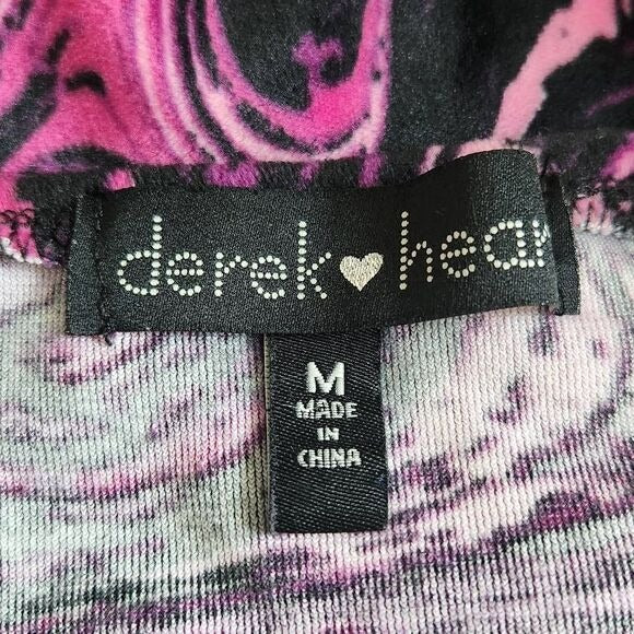 Derek Heart Purple Velvet Bodycon Dress Size Medium Pink and Black Party Dress