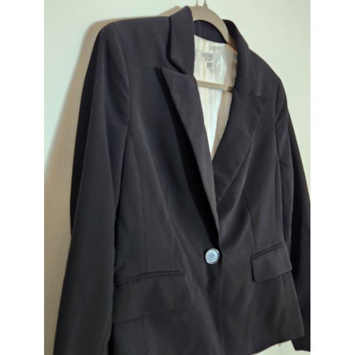 Kasper Womens Black Single-Button Blazer Size 12 NWT