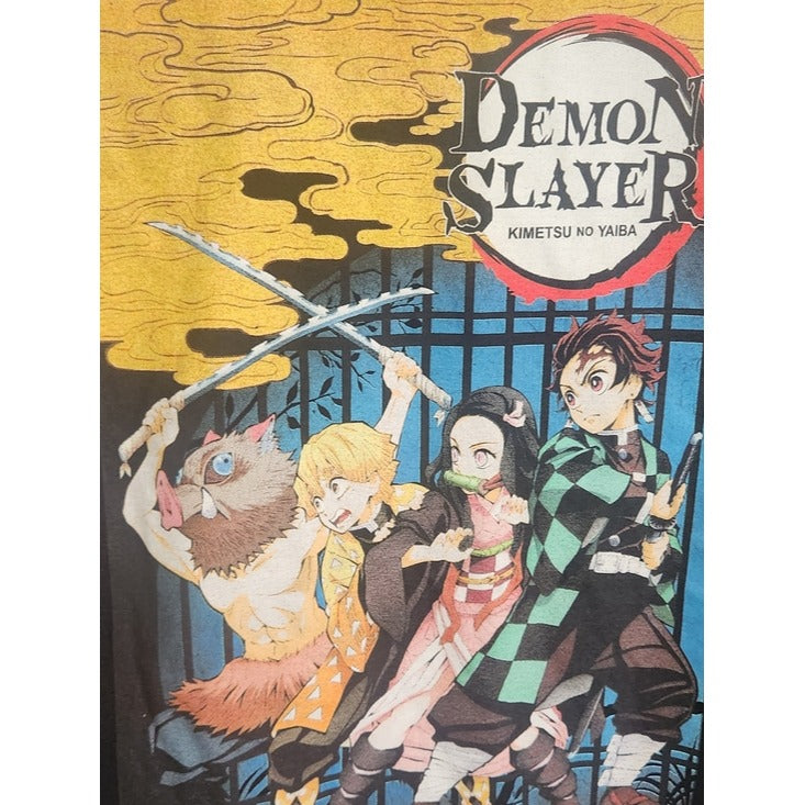 Demon Slayer Black Graphic Tee Size XL Flaw