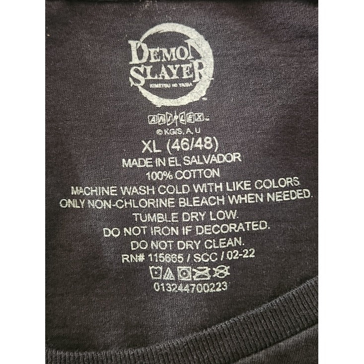 Demon Slayer Black Graphic Tee Size XL Flaw