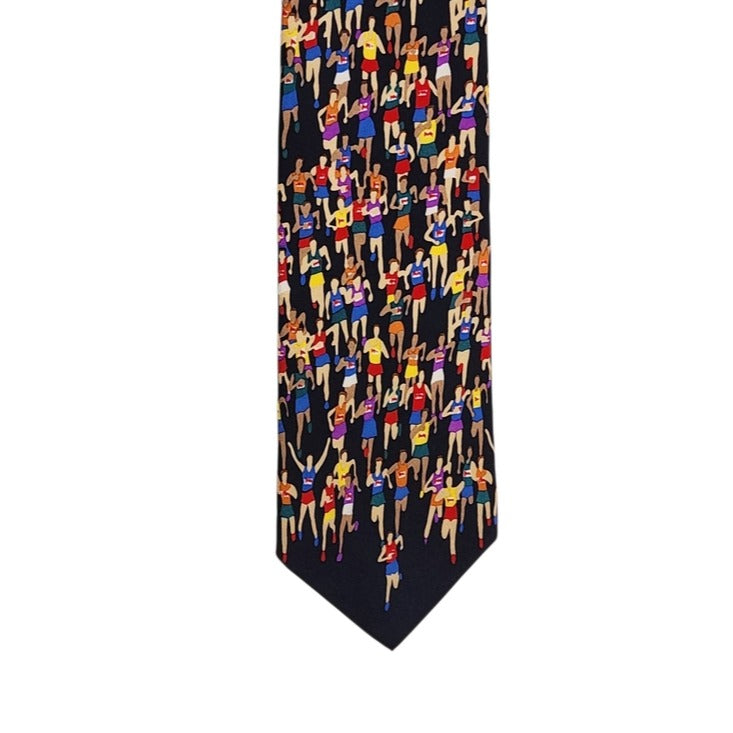 Alynn Neckwear Marathon Runners Navy Novelty Tie One Size