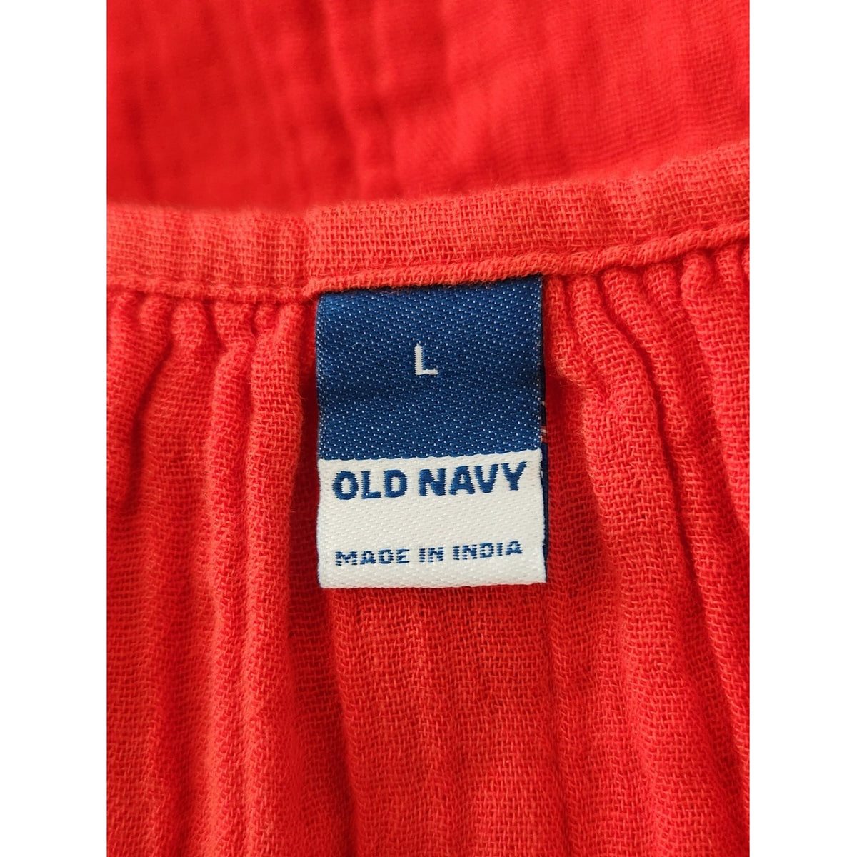 Old Navy Orange Cotton Gauze Relaxed Mini Dress with Pockets