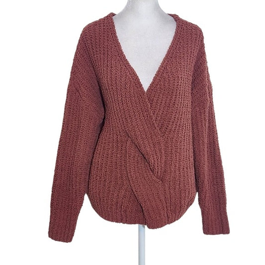 Daytrip Dusty Rose Knit Sweater with Twist Detail Size Medium Pink Sweater