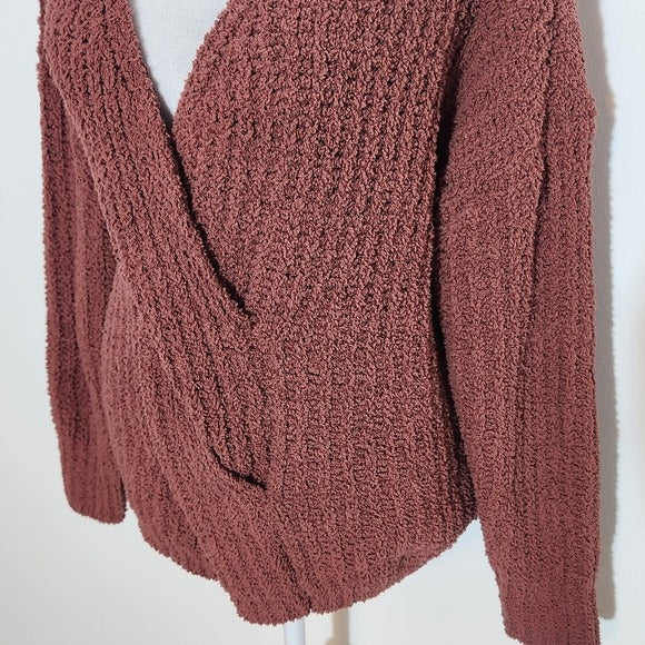 Daytrip Dusty Rose Knit Sweater with Twist Detail Size Medium Pink Sweater