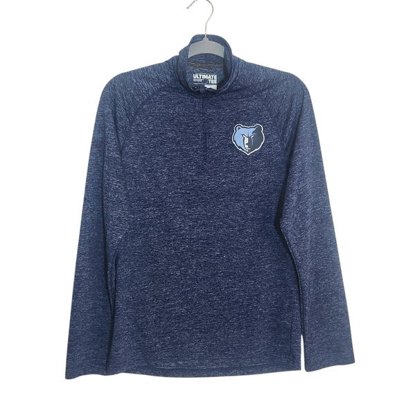 Adidas Heather Navy Memphis Grizzlies Quarter Zip Pullover Size Small