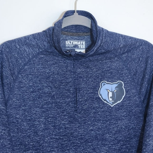 Adidas Heather Navy Memphis Grizzlies Quarter Zip Pullover Size Small