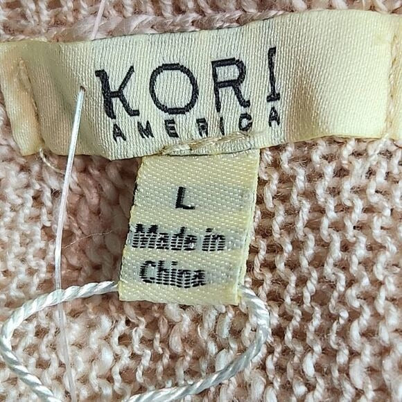 Kori Brown Star Sweater Size Large Oversized Blush and Brown Sweater New