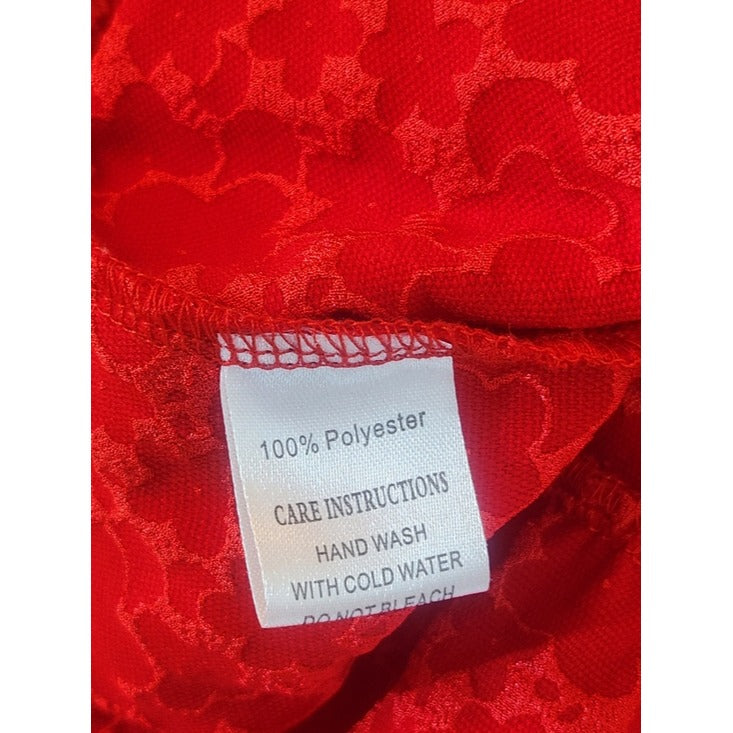 Southern Grace Red Textured Puffy Sleeve Mini Dress Size Medium