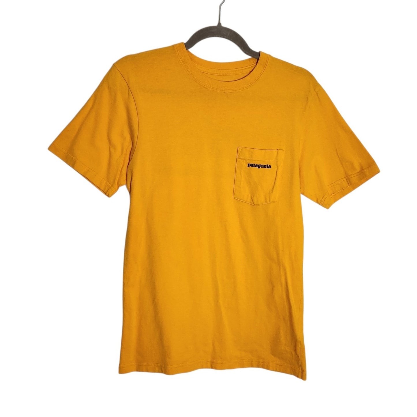 Patagonia Mens Yellow Pocket Tee Size XS Flaw