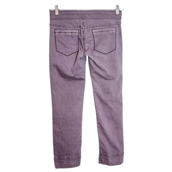 Free People Purple Dyed Cropped Pull-on Jeans Size 26