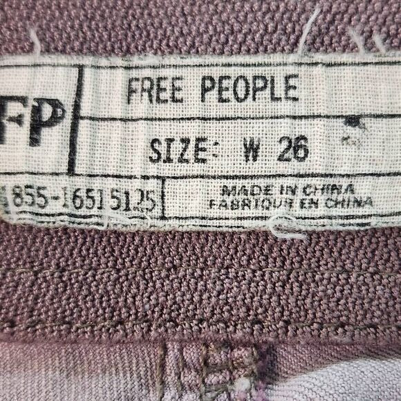 Free People Purple Dyed Cropped Pull-on Jeans Size 26