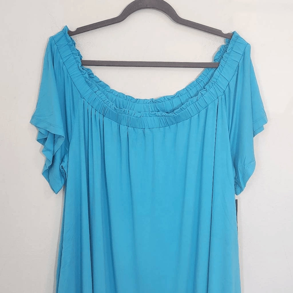New York & Co. Blue Off-The-Shoulder Dress NWT Size XXL Plus Size Blue Dress