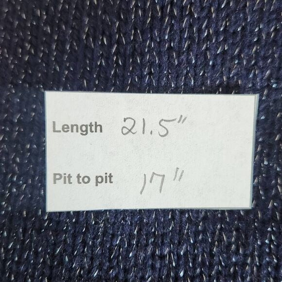 Gap Navy Crew Neck Sweater with Silver Metallic Thread Accents Size Small, New