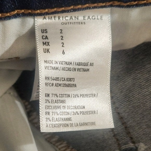 American Eagle Outfitters Women's Dark Wash Denim Shorts Size 2 Cut-off Shorts