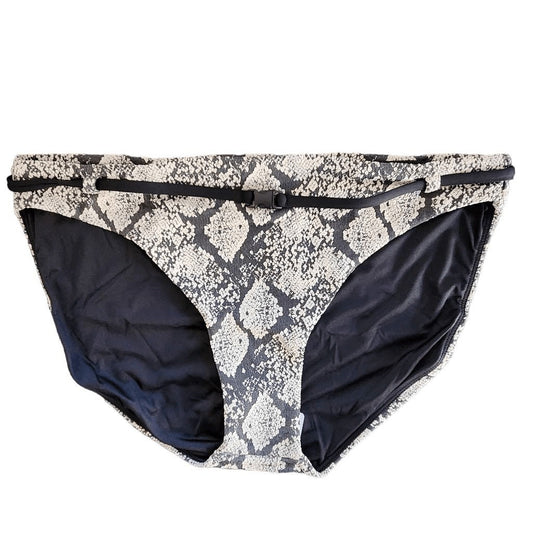 Andie Snakeskin Print Swim Bottom NWT Medium Cream and Black Bikini Bottom