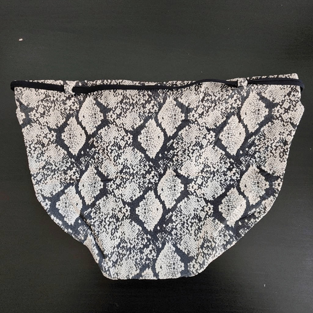 Andie Snakeskin Print Swim Bottom NWT Medium Cream and Black Bikini Bottom
