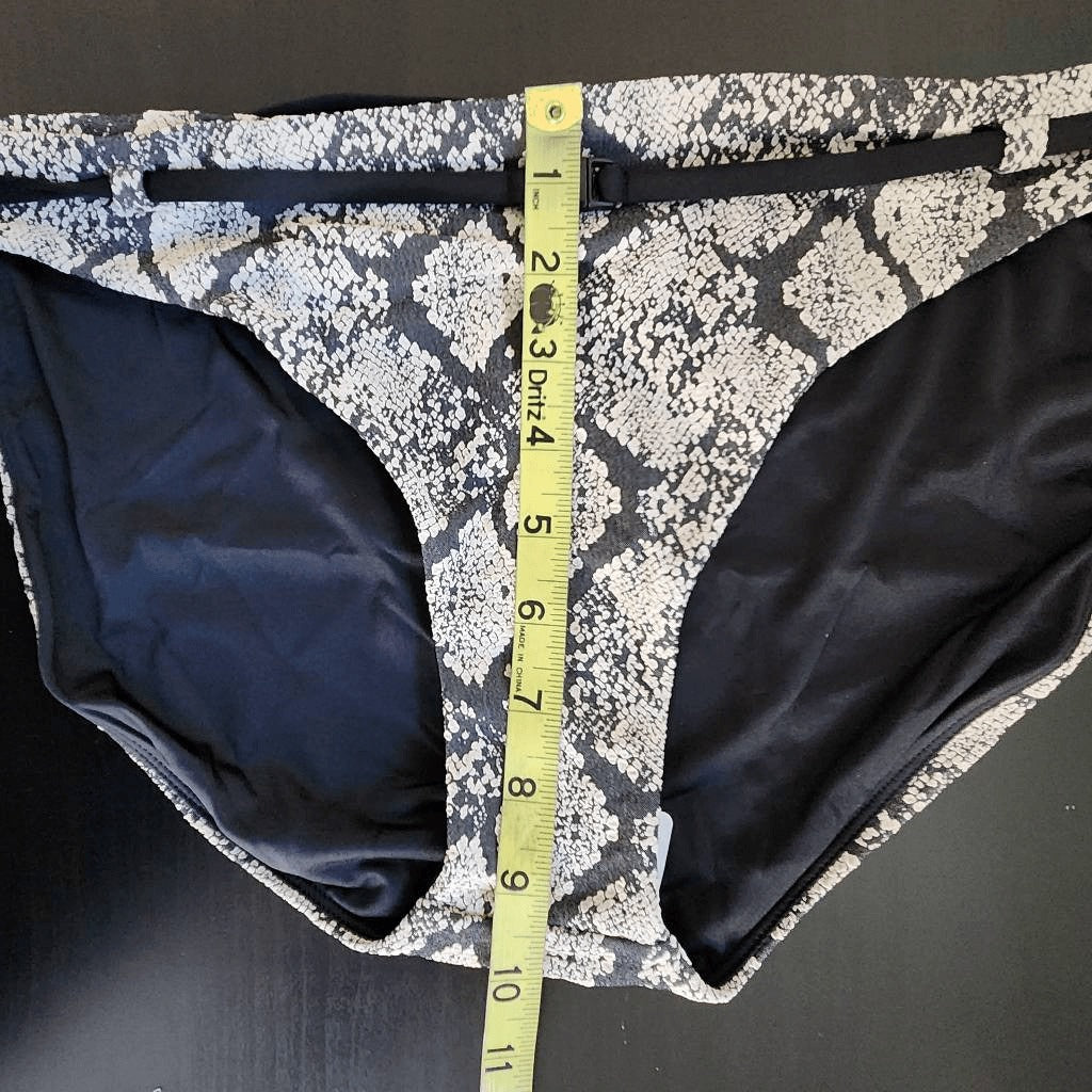 Andie Snakeskin Print Swim Bottom NWT Medium Cream and Black Bikini Bottom