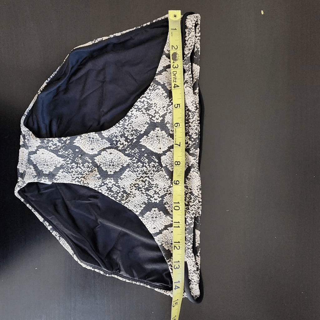 Andie Snakeskin Print Swim Bottom NWT Medium Cream and Black Bikini Bottom
