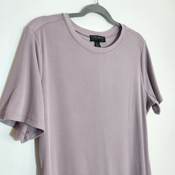 Forever 21 Lavender Mini Ribbed T-Shirt Dress Size 2X