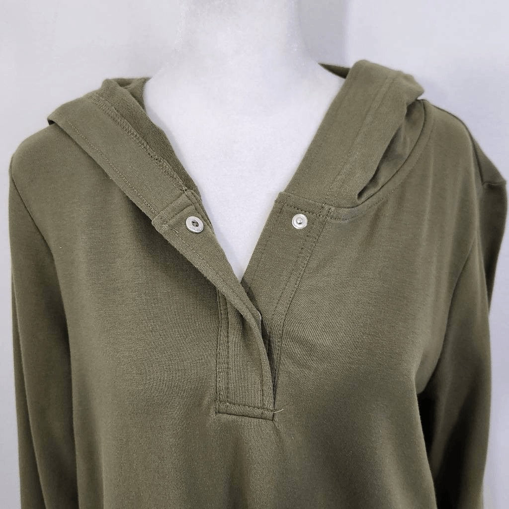 D&Co. Olive Green Hoodie Size Small Green Hoodie Pullover with Snaps