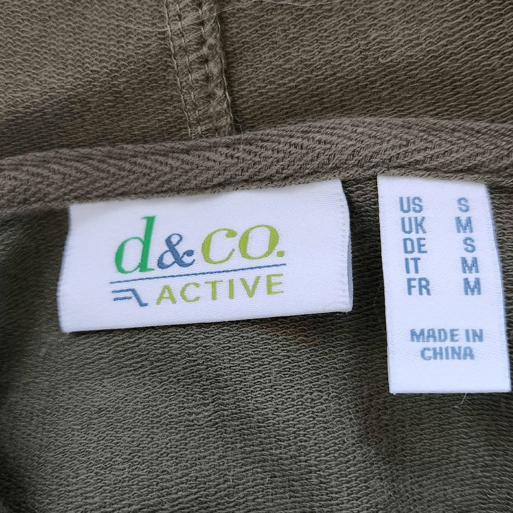 D&Co. Olive Green Hoodie Size Small Green Hoodie Pullover with Snaps