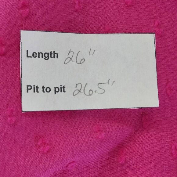 Lane Bryant Hot Pink Swiss Dot Cotton Blouse Size 20