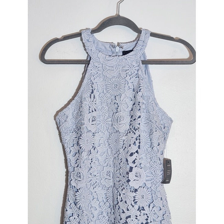 Lulus Light Blue Lace Mini Cocktail Dress Size Medium NWT Wedding Guest Dress