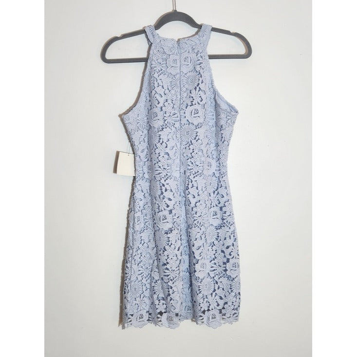Lulus Light Blue Lace Mini Cocktail Dress Size Medium NWT Wedding Guest Dress