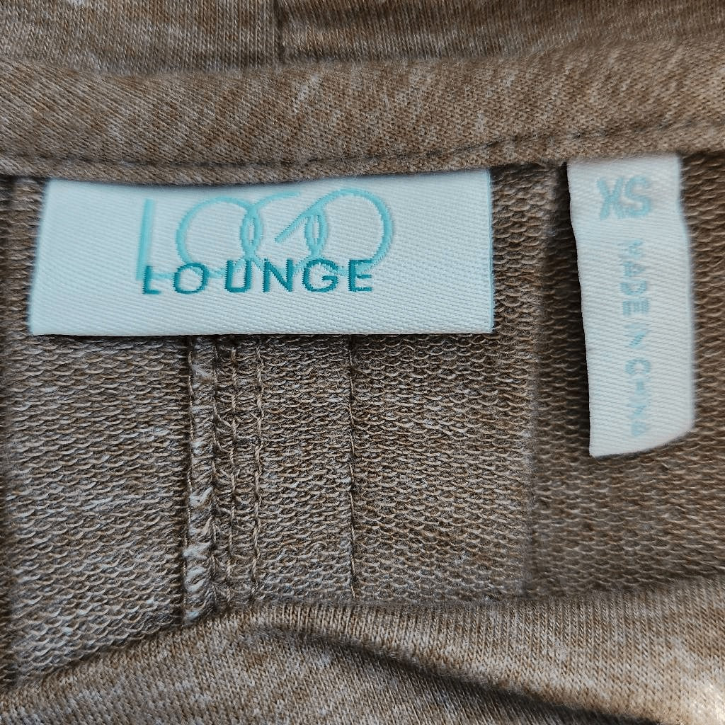 LOGO by Lori Goldstein Brown French Terry Cowl Neck Top Size XS