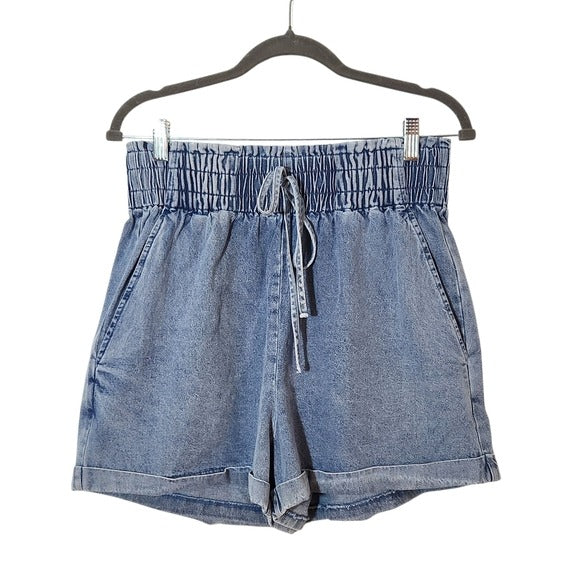 Pink Lily High-Rise Denim Shorts Size Large