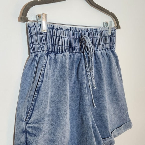 Pink Lily High-Rise Denim Shorts Size Large