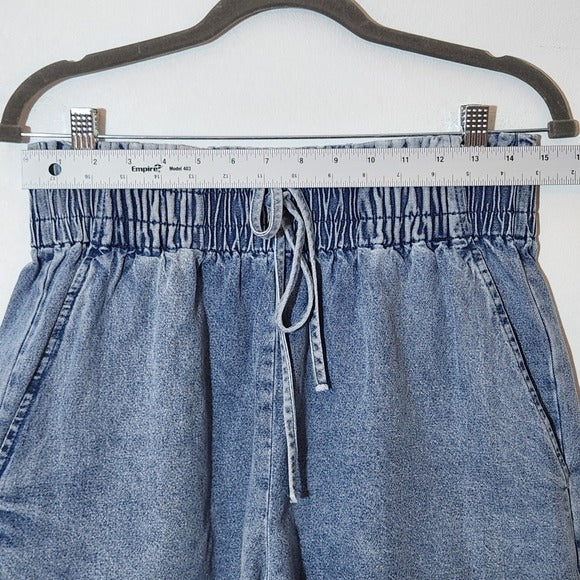 Pink Lily High-Rise Denim Shorts Size Large