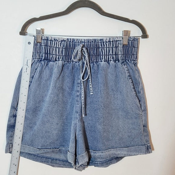 Pink Lily High-Rise Denim Shorts Size Large