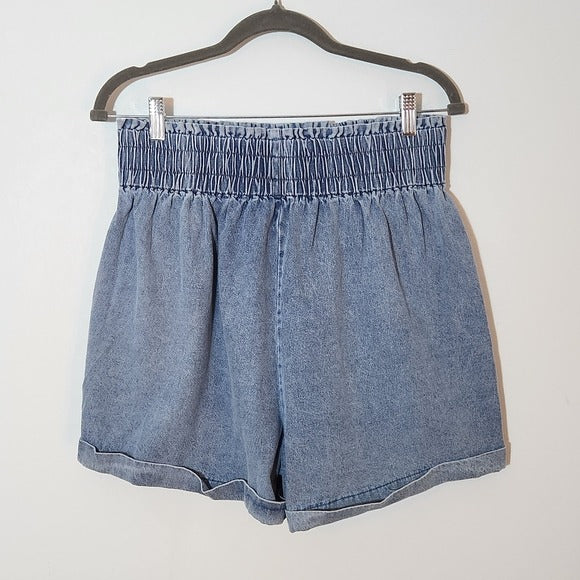 Pink Lily High-Rise Denim Shorts Size Large