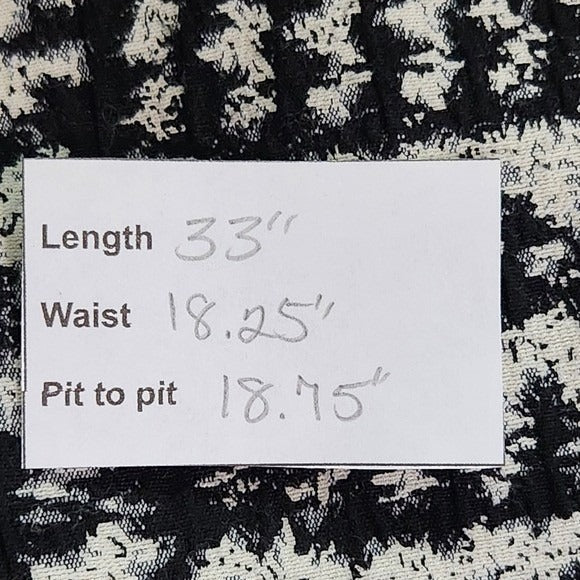 Zara Black and White Plaid Houndstooth Shift Dress Size Medium Mini Plaid Dress