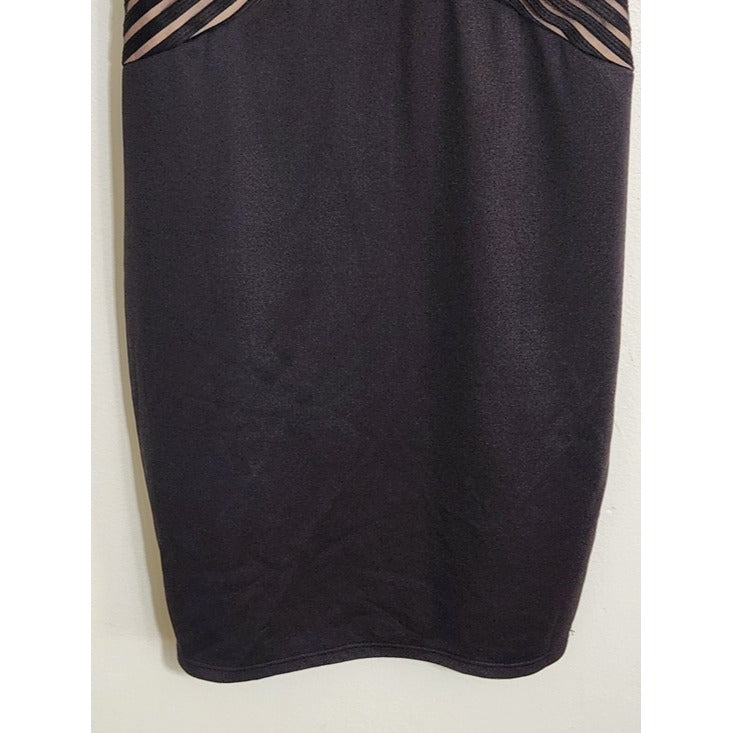 Haute Fox Black and Nude Bodycon Cocktail Dress Size 1XL NWOT