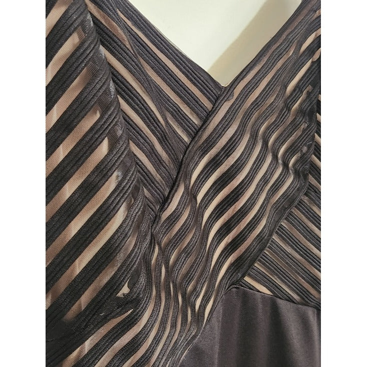 Haute Fox Black and Nude Bodycon Cocktail Dress Size 1XL NWOT