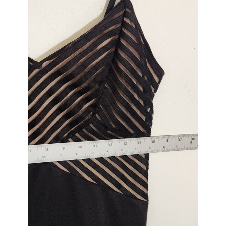 Haute Fox Black and Nude Bodycon Cocktail Dress Size 1XL NWOT