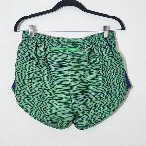 Nike Green and Navy Running Shorts Size Medium Nike Women's Shorts