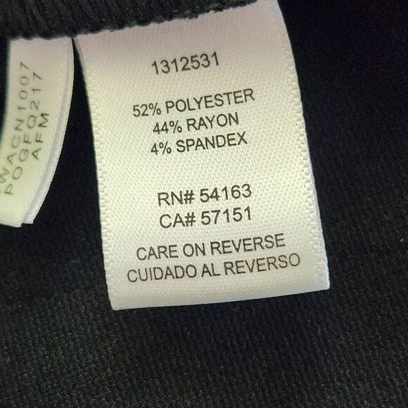 DKNY Black Pull-on Stretch Pants Size XL Gray and Black Diamond Ankle Pants