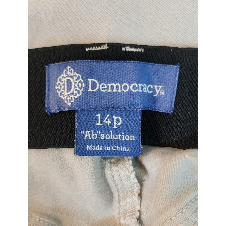 Democracy ABSolution Khaki Slim Fit Pants Size 14 Petite